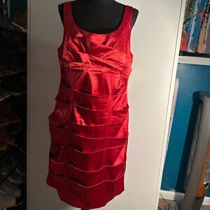 Bisou Bisou Red Tiered Cocktail Dress – Size 16